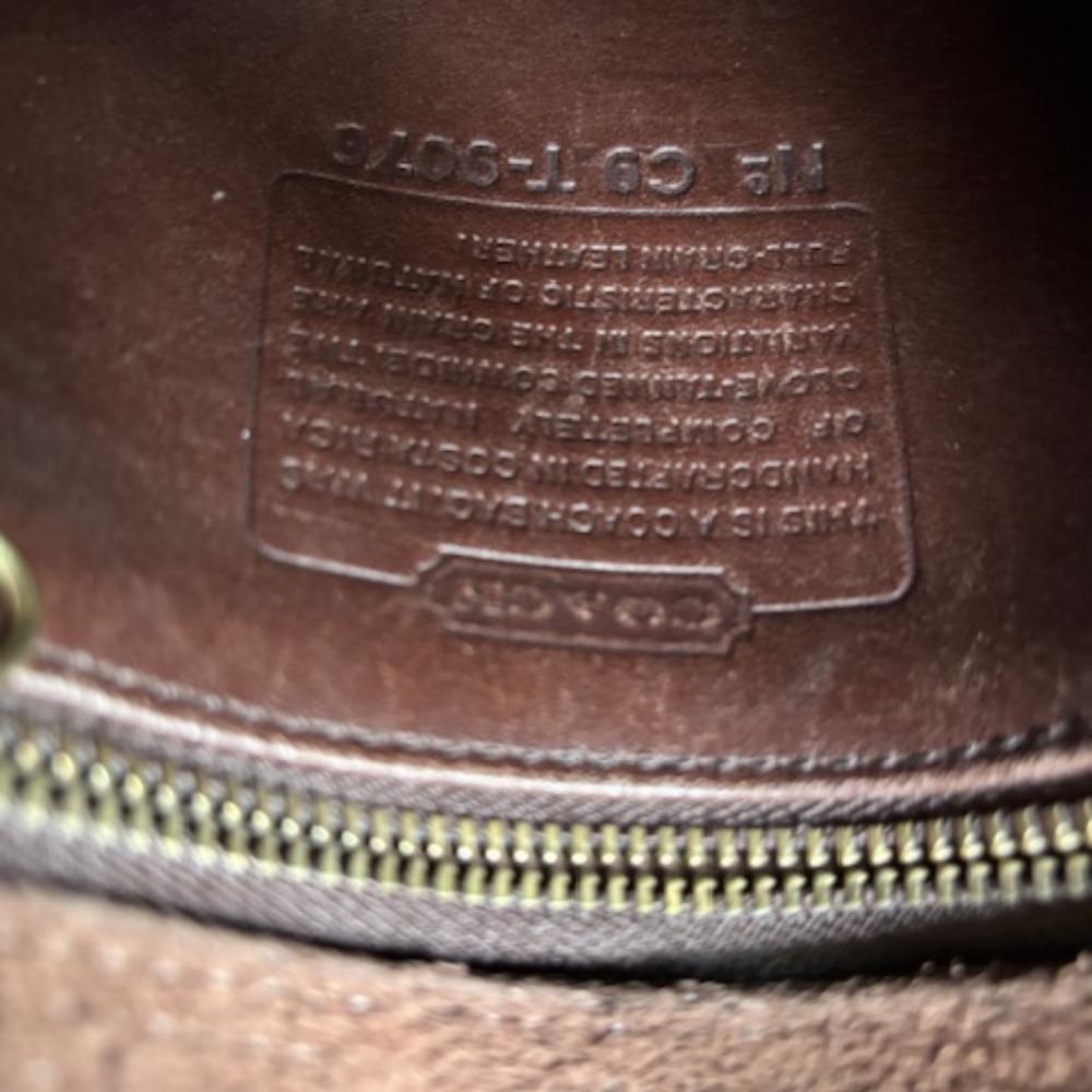 VINTAGE COACH 9076 BROWN LEATHER COMPANION FLAP SHOULDER BAG - Picture 8 of 9